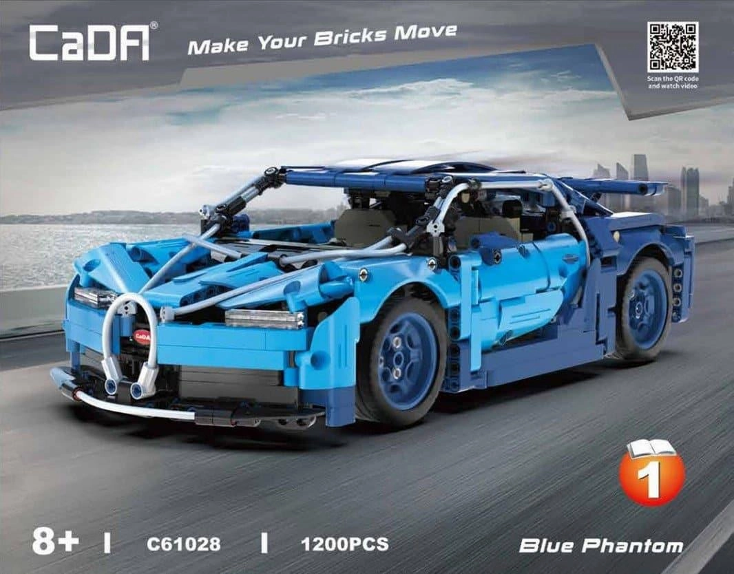 Vehicle Modification Attribute Point Blue Phantom Bugatti Chiron Building Blocks Set