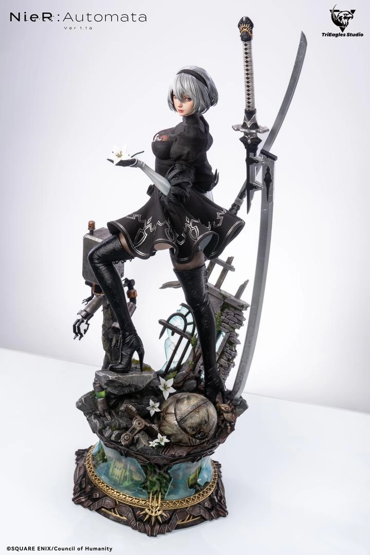 NieR: Automata - YoRHa No. 2 Type B (2B) 1/4 Scale Statue - SECRET Engineering Toy Cute Animal