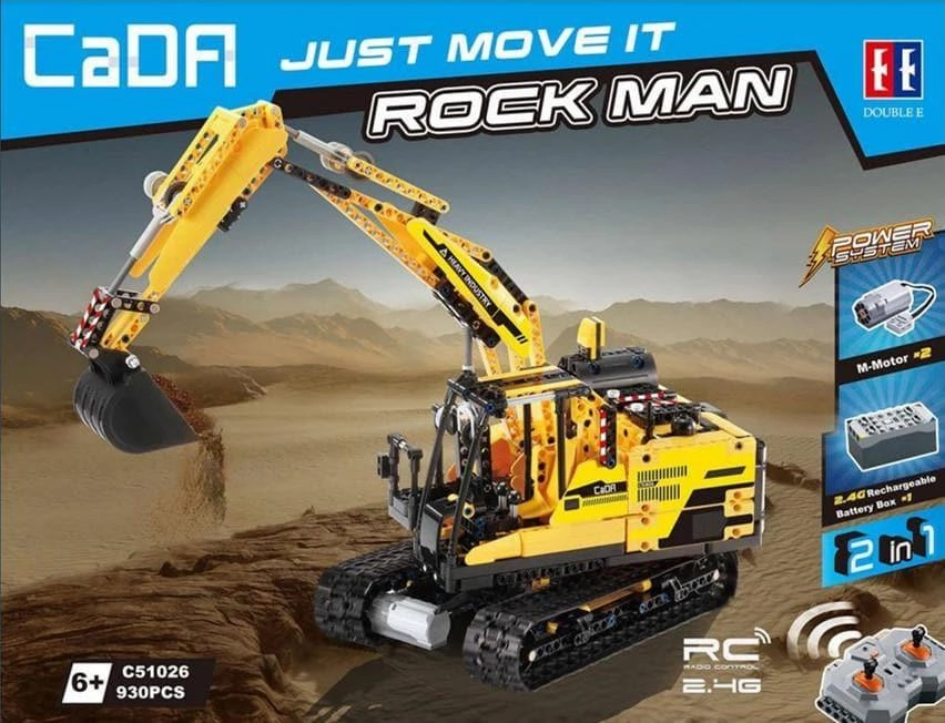 Rock Man Excavator Machine Building Blocks Set Human Rights Comedy Relief