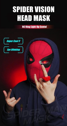 Free Update 1:1 Spider Vision Holland Light-Up Head Mask Cosplay
