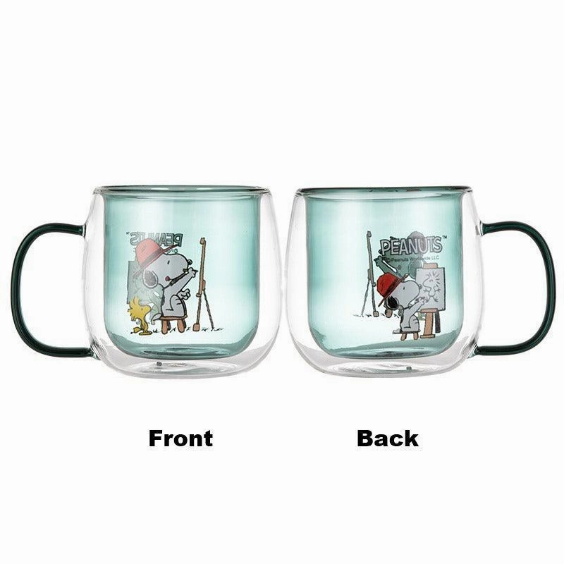 Snoopy 360ml Double Layer Glass Mug Director's Cut
