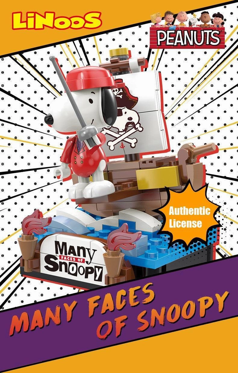 Snoopy Many Faces Linoos Building Blocks Figure Blind Box Backward Compatibility Open Beta