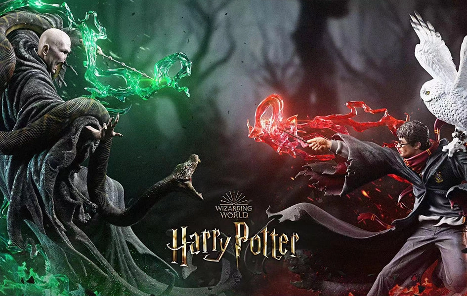 Collectible Replica Harry Potter Vs Voldemort 1/4 Scale Statue SET