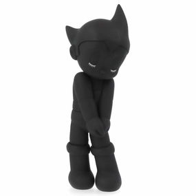 Small Sculpture Astro Boy - Shy - Closed Eyes - Black Version