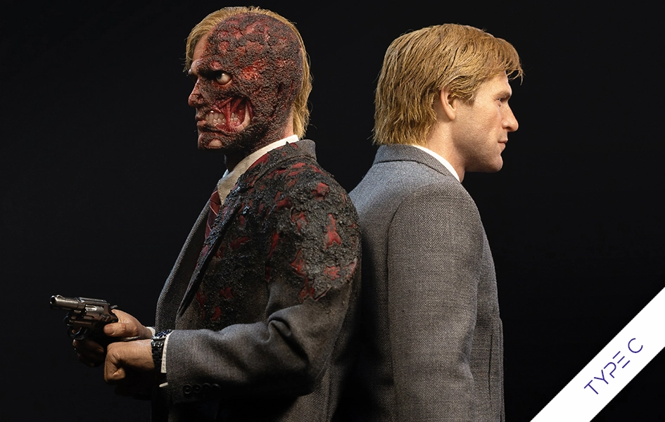 The Dark Knight (2008) - Two-Face & Harvey Dent (C Type) Kojun Works 1/6 Scale Figure Set Childrens Toy Collectible Replica