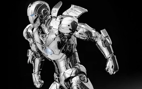 Anime Replica Collectors Hero The Infinity Saga - Iron Man Mark 2 DLX (Chrome Edition) Figure