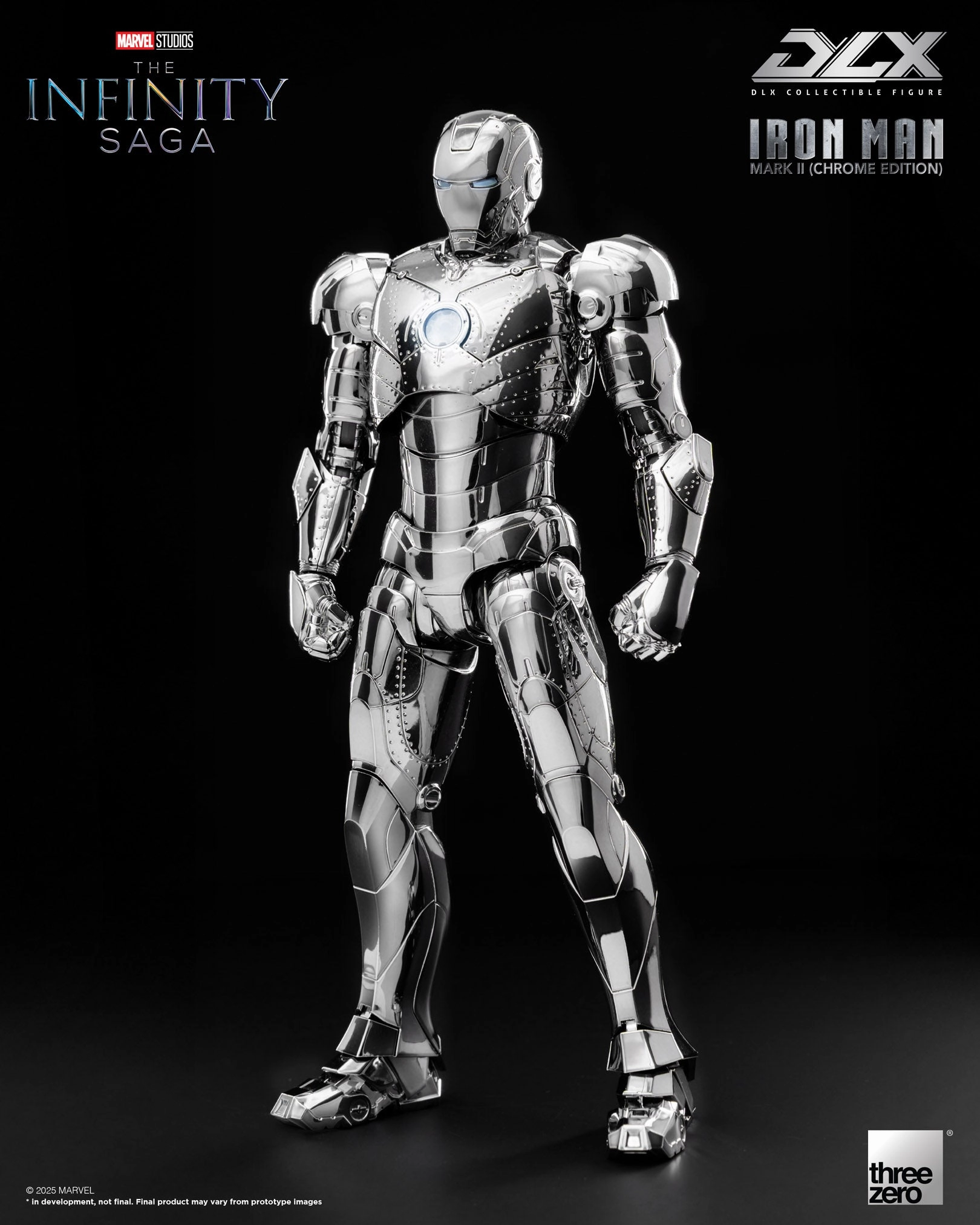 The Infinity Saga - Iron Man Mark 2 DLX (Chrome Edition) Figure Vinyl Statue Rubber Toy