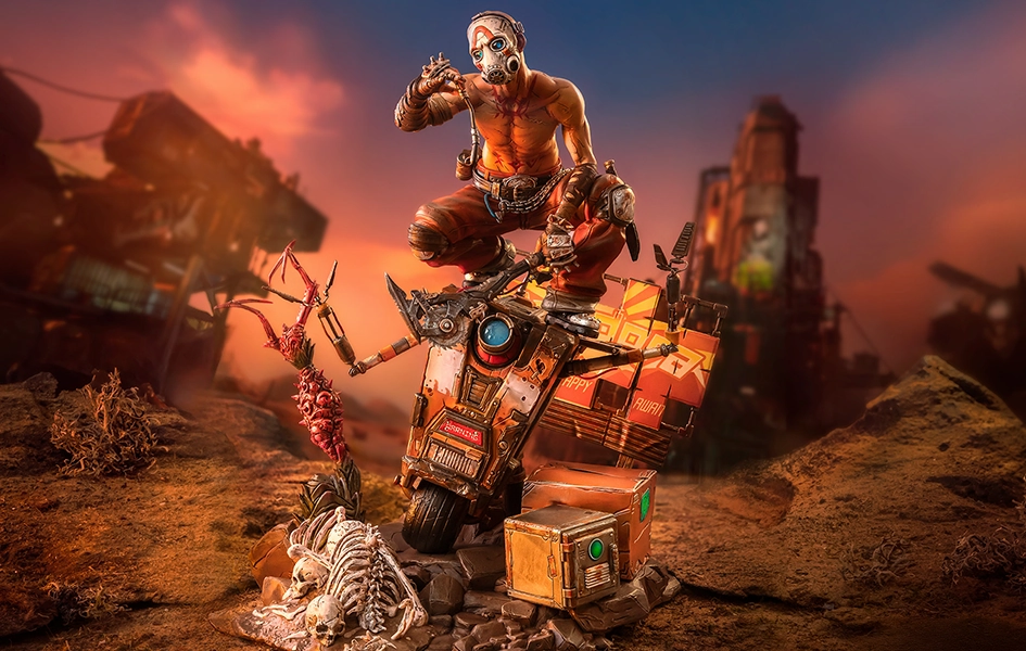 Borderlands 3 - Psycho & ClapTrap 1/6 Scale Diorama Articulated Figure Ship Figure