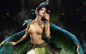 Peacock Wisdom King (Mahamayuri) Statue Grand Prize Creative Display