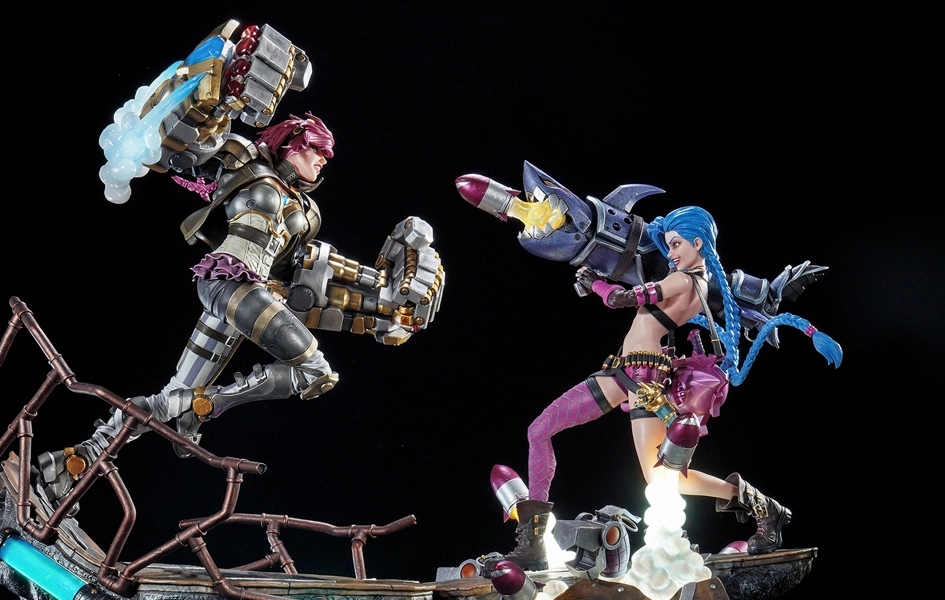 League of Legends ?C Jinx and Vi 1/6 Scale Statue Bundle Bronze Cast