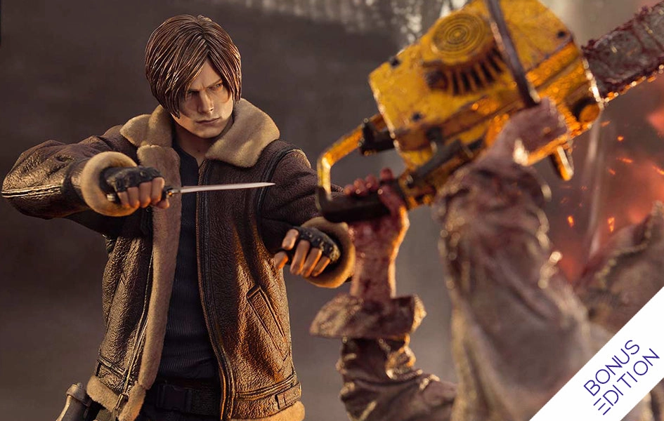 Resident Evil 4 - Leon Kennedy vs. Chainsaw Villager 1/4 Scale Statue (BONUS) Unisex Design