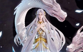 Award winning Vintage Collectible Wu Geng Ji - Bai Long 1/4 Scale Statue